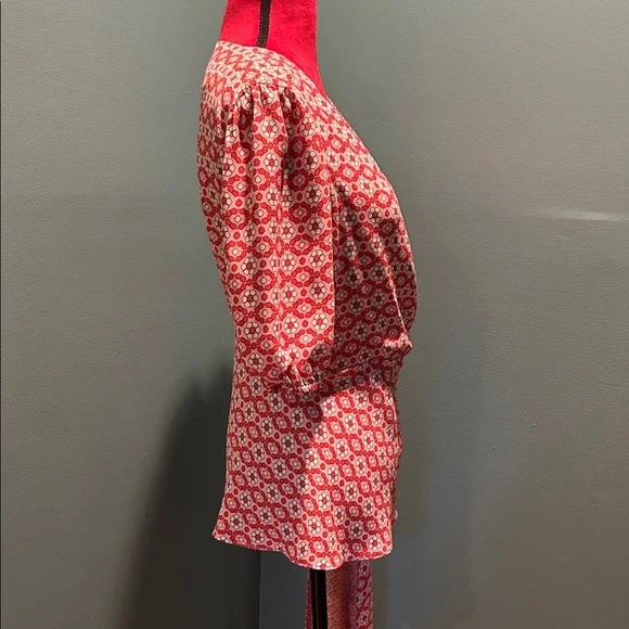 Sachin-Babi Elegant Red Wrap Top Size 8 - Picture 5 of 16
